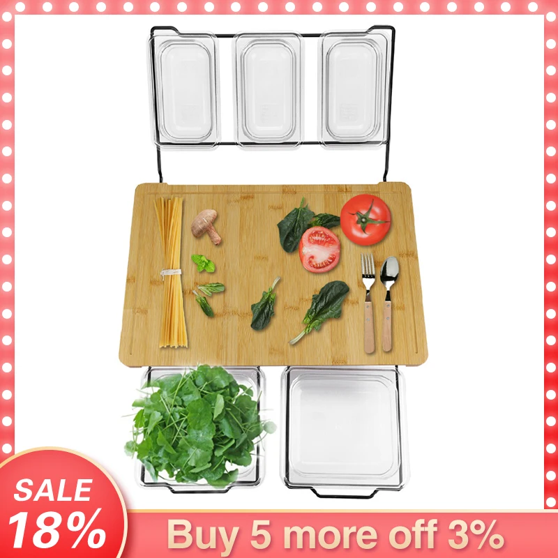 Многофункциональная разделочная доска с подносами инструменты для овощей и мяса