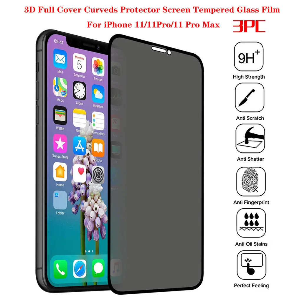 

3d Full Cover Curveds Protector Screen Tempered Glass Film For Iphone 11 3pc Original High Quality Mobile Phone Protective Film