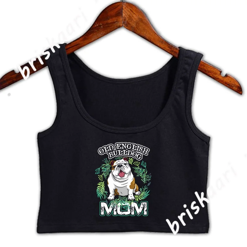 Бульдог Английский бульдог мама укороченный топ Для женщин сексуальные девушки S