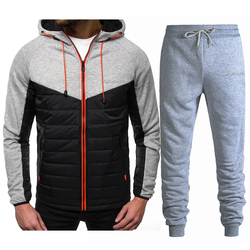 

2021 LEXUS car logo Printed sweater + sweatpant men's pullover sweatshirt hooded sweatpants sportswear men