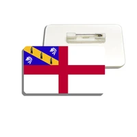 helm island flag brooch large flag badge acrylic lapel pin for backpacks hat shirt jeans coat patriotic trinkets