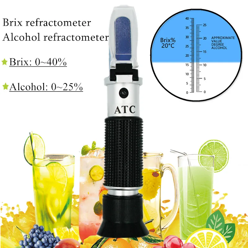 Ручной рефрактометр brix 0 40% спиртовой для спиртового пива Brix Wort вина фруктов