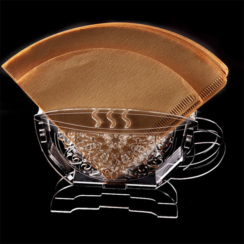 Современный Креативный бамбуковый держатель для кофейного фильтра V60 ручной