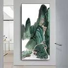 Китайские чернила рисунок пейзаж и реки художественная концепция зеленые чернила холст печать картина настенное Искусство украшение гостиной