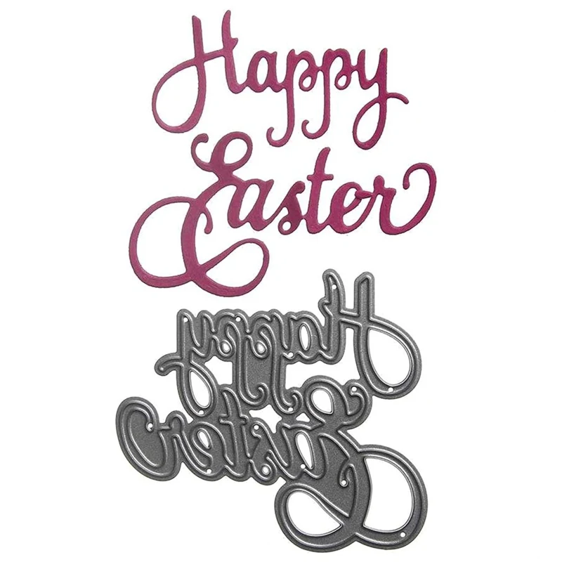 1 шт. счастливые пасхальные Семейные трафареты для резки металла DIY Скрапбукинг