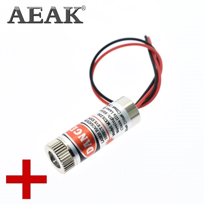 Лазерный модуль AEAK с красной леской регулируемый фокус 5 мВт 650нм В промышленный