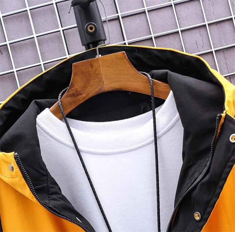 

men jacket Men Hooded Jacket Slim Male Wear Casual Windbreaker Man Jacket Thin Mens Coat Outwear Men's jacket