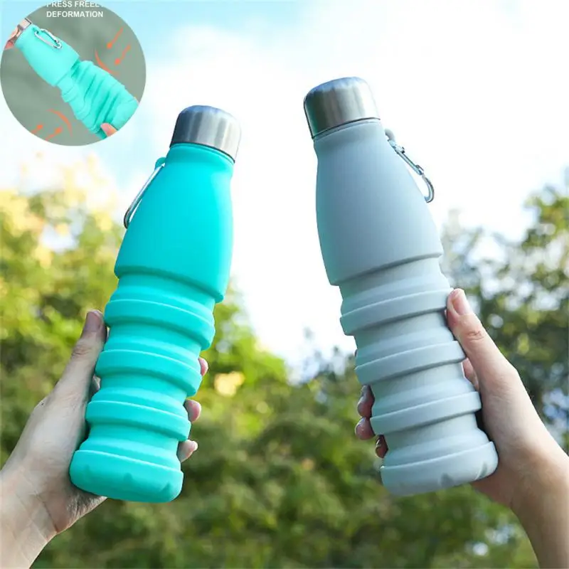 

New Telescopic Silicone Folding Cup 550ml Portable Outdoor Climbing Sport Water Bottle Kids Travel Leak Proof Drink Water Cup