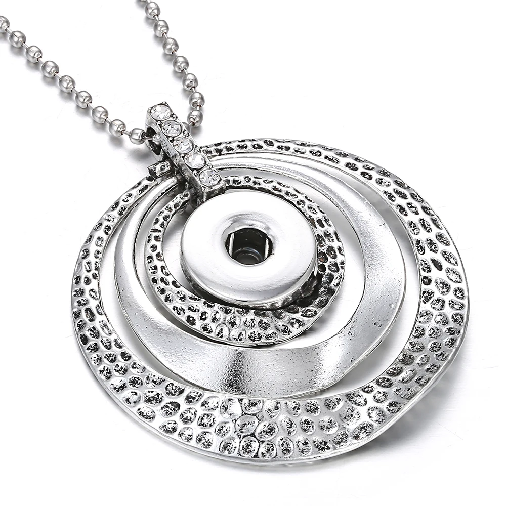 Новое ожерелье с кнопкой ювелирные изделия кристалл круг оснастки для женщин