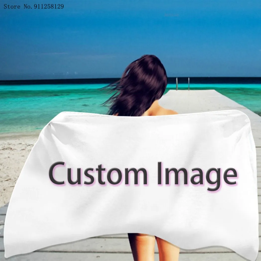 Personality Custom Bath Towel Shower Towel Dry Towel Beach Towel Home Textile Ocean Summer Rectangular Absorbent Beach Towel