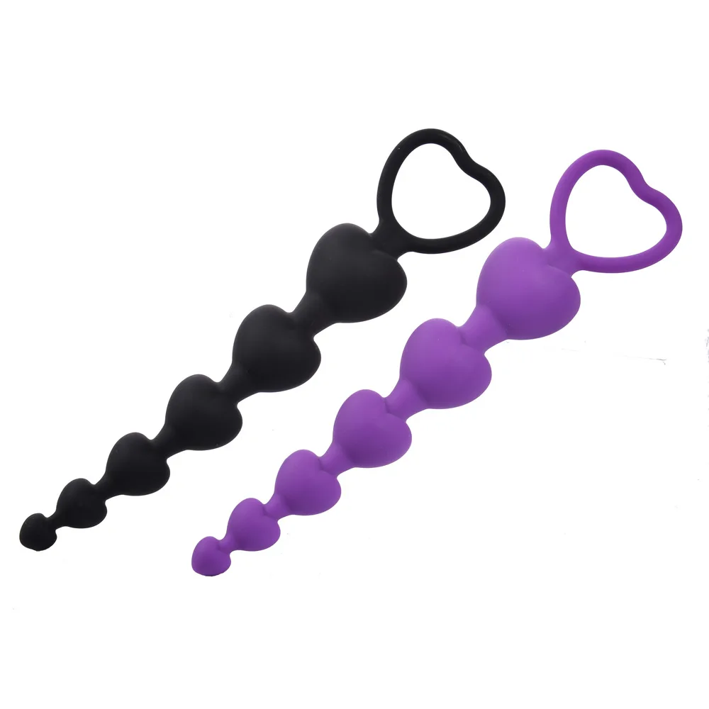 Силиконовые в форме сердца анальные бусины Анальная пробка хвост Buttplug