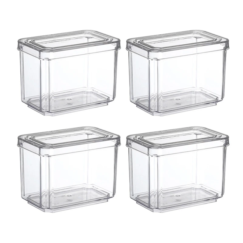 

4Pcs Food Storage with Lid Kitchen Fruit and Vegetable Refrigerator Fresh-Keeping Box Refrigerator Storage Box