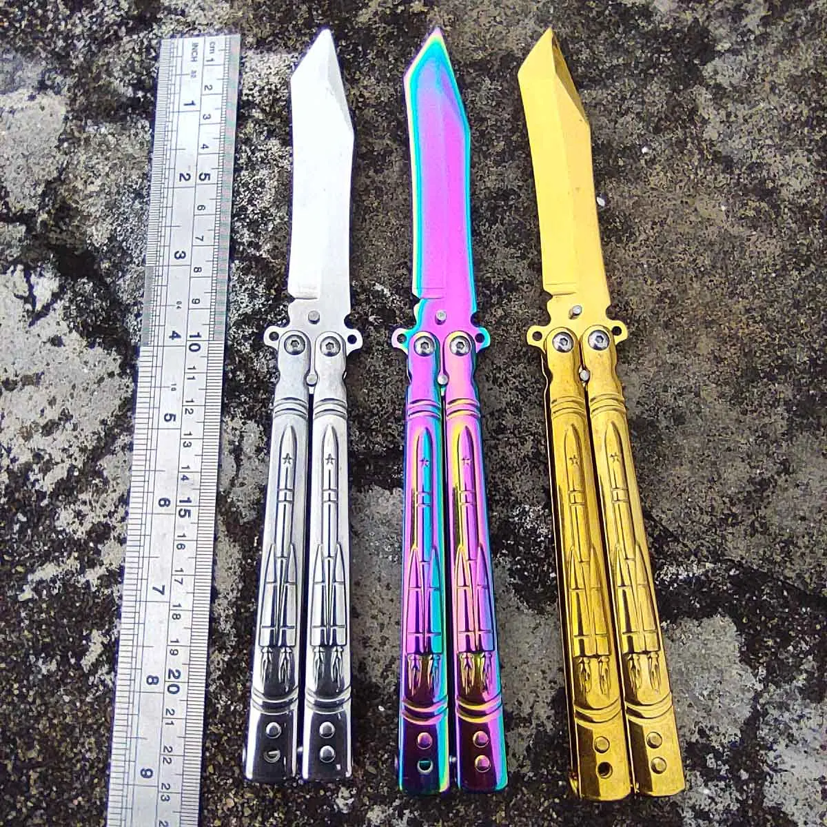 

Тренировочный инструмент «бабочка в ноже» для начинающих-тренировочные ножи со складным лезвием-титаниум с тупым лезвием 100% безопасность ...