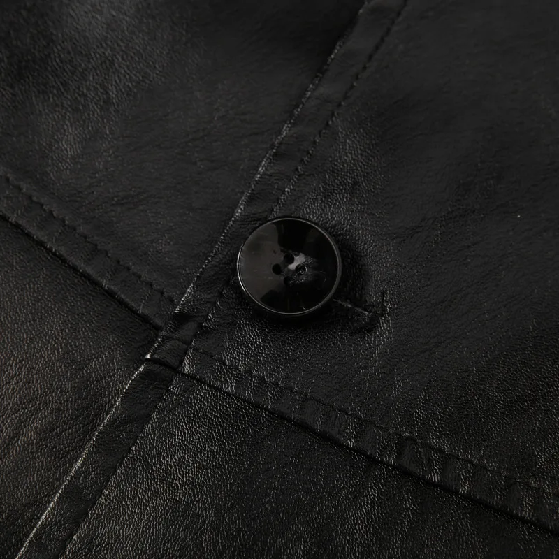 Куртка мужская из искусственной кожи мотоциклетный длинный роскошный Тренч