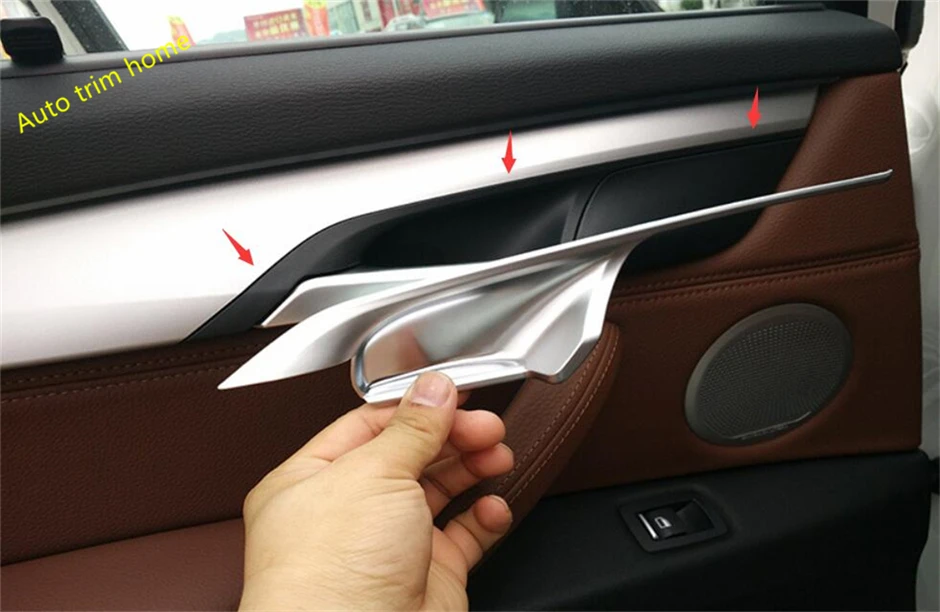 

Lapetus ABS Pearl Chrome Interior Inner Door Handle Bowl Frame Cover Trim 4 Pcs / Set For BMW X5 F15 2014-2018 X6 F16 2015-2018
