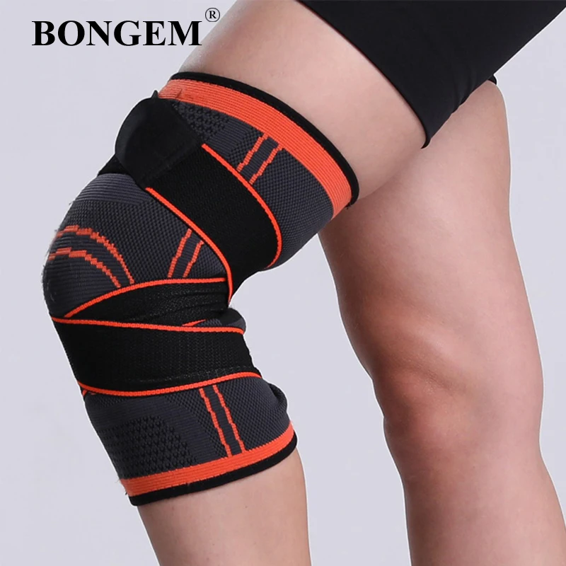 1 шт. Мужские наколенники для бега под давлением эластичные нейлоновые поддержка