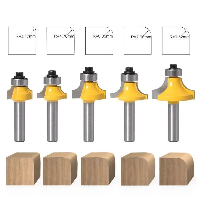 

8mm Shank Round Over Router Bit Carbide Carpentry Milling Cutter Woodworking Cutting Carving Tool