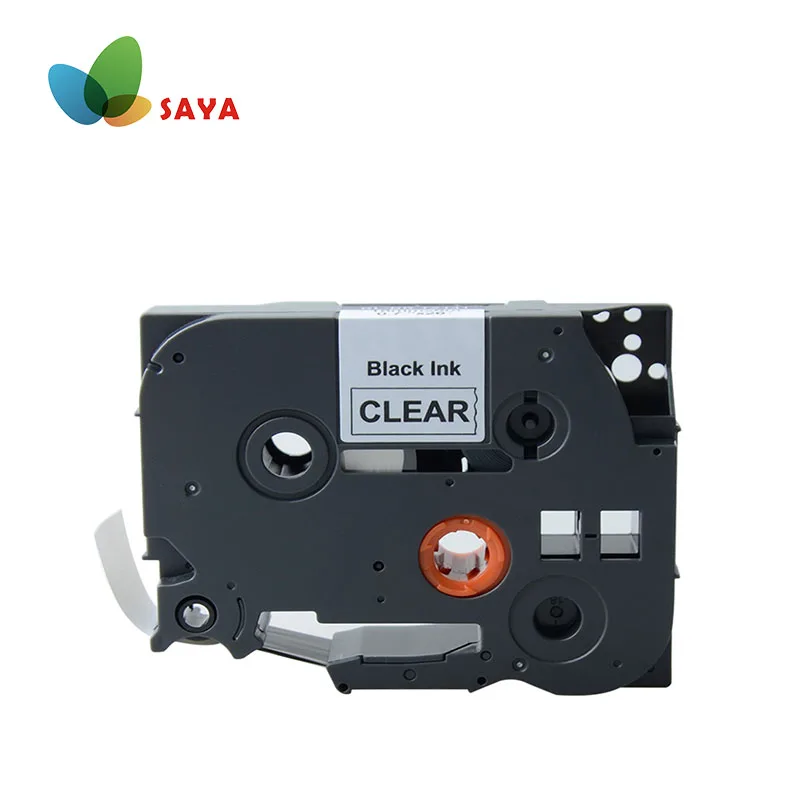 

2PCS Saya P-Touch Label Tape Black TZe-141 Compatible for Brother TZe 141 TZe141 Black on Clear 18mmx8m Standard Labeling Tape