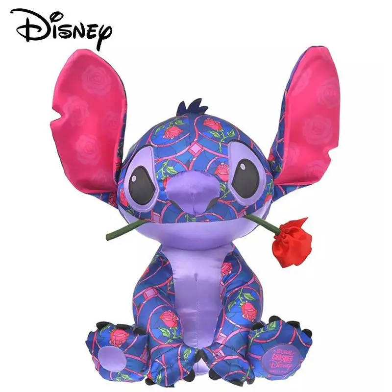 

40 Cm Original Disney Cartoon Lilo & Amp; Stitch Limited Edition Stitch Rose Doll Pillow Kawaii Girls Plush Toy Christmas Gift