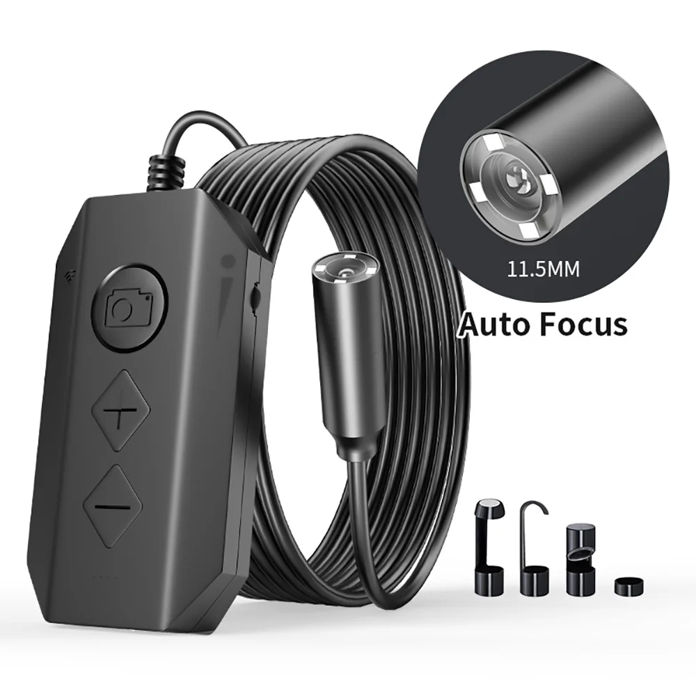 

Auto focus Wireless Endoscope 5.0MP 1080P 6X Zoom WiFi Borescope Camera IP67 Sewer Plumbing Snake Camera with LED For IOS Tablet