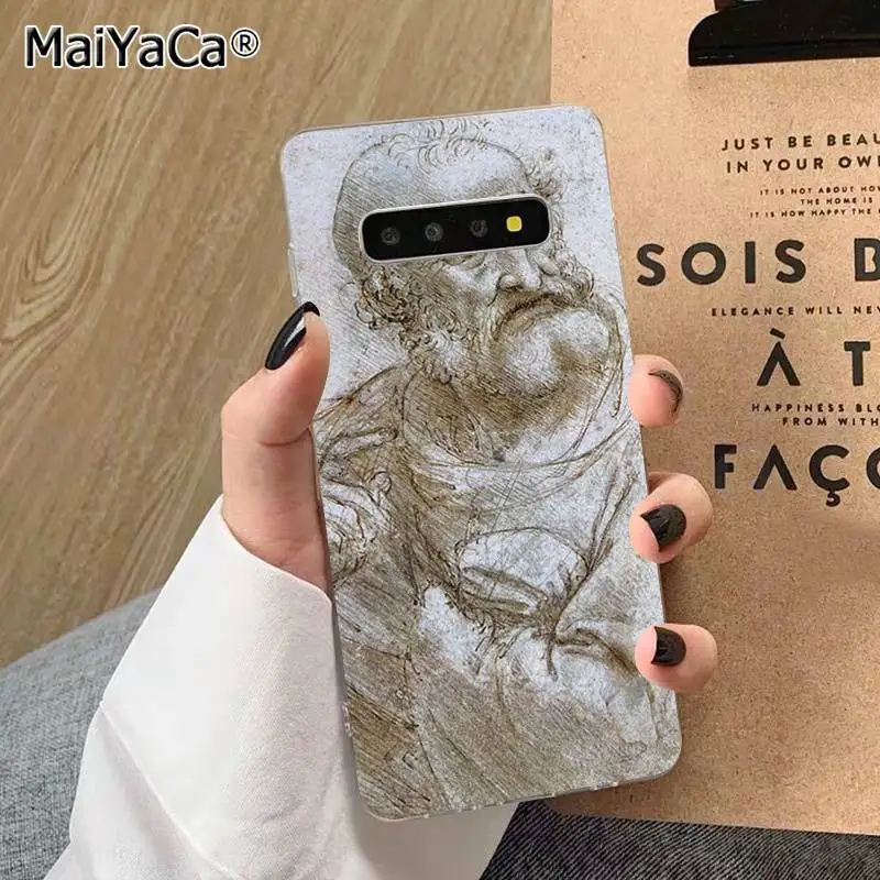 Чехол для телефона MaiYaCa leonardo da vinci с художественной росписью из ТПУ для samsung S10 E S9 plus S6 edge plus S7edge S8plus S10 plus S5 - Цвет: A16