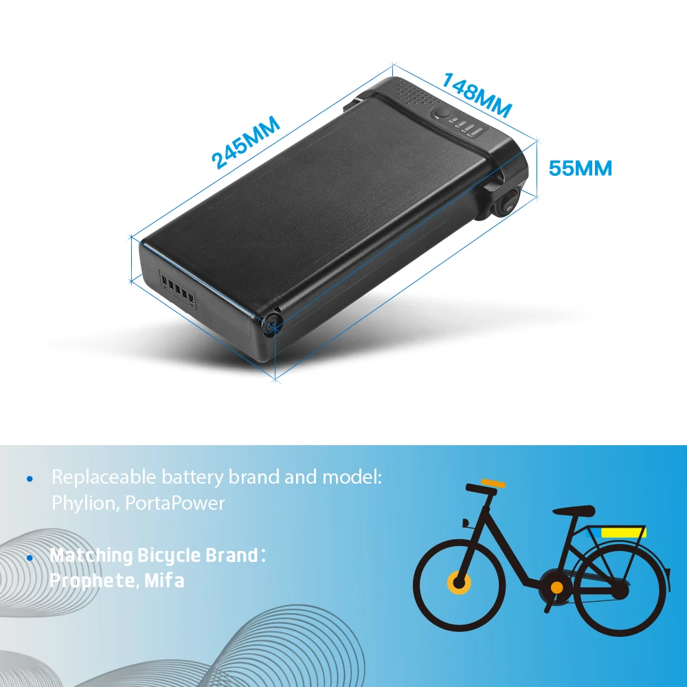 Аккумуляторная батарея для электровелосипеда 24 В 18650 класс А задняя стойка вещей