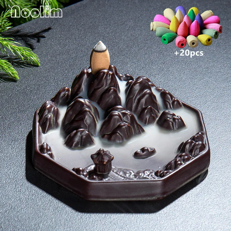 Керамическая горная речная курильница для благовоний горелка античный пейзаж