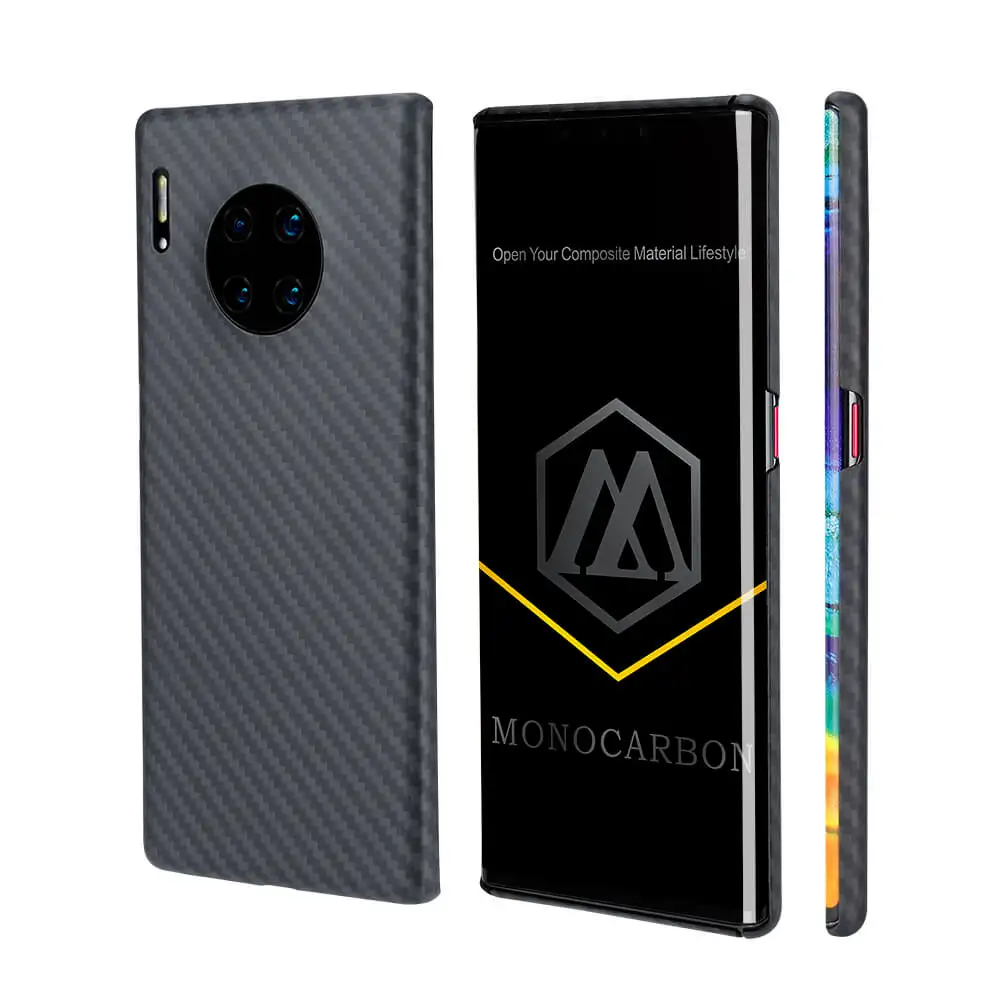 

MONOCARBON Aramid Fiber Case Compatible with Huawei Mate 30 Mate 30 Pro with 4 Sides Protective Slim Carbon Fiber Patterns Cover
