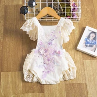 cute baby girls flower romper 0 24 months princess ruffles tutu lace bodysuit newborn one piece summer jumpsuit infant playsuit