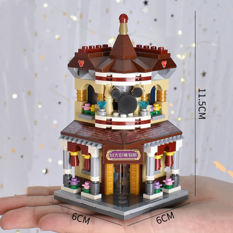 LOZ 1632 городская улица торговый центр магазин архитектура рынка DIY Мини блоки