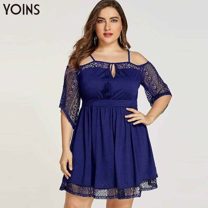 YOINS 2020 весеннее зимнее женское платье элегантное плюс размер на бретельках
