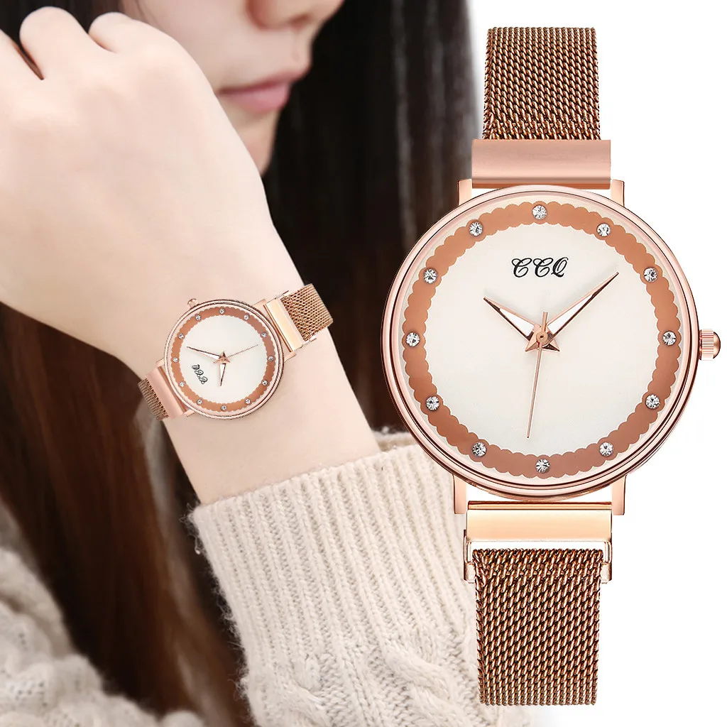 Модные магнитные женские часы с алмазными шкалами кварцевые שון ן אreloj reloj mujer montres