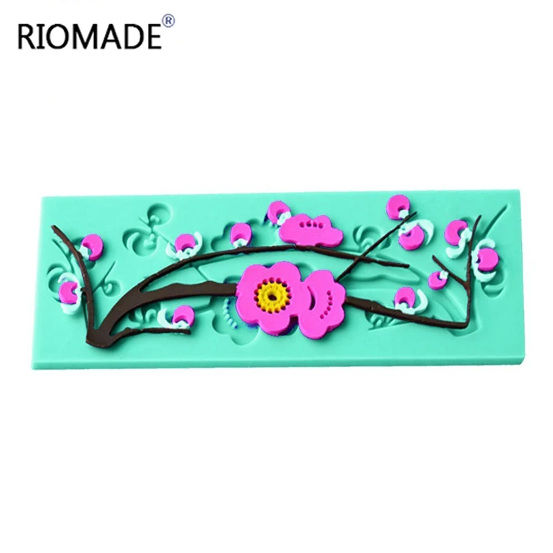Силиконовая форма в виде листьев цветущей сливы формы персикового цветущего