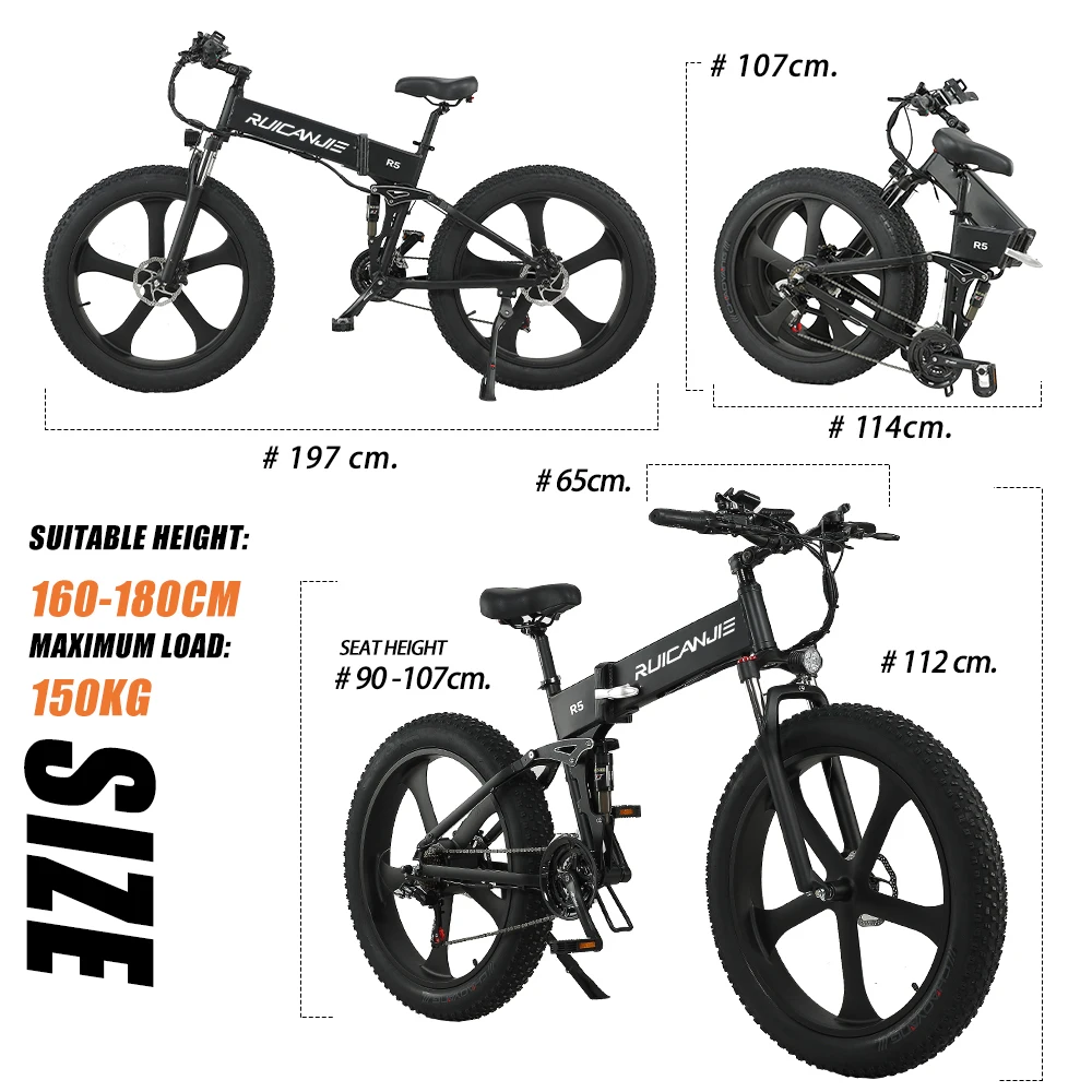 

Electric Bike 1000W 48V12.8 New Super Level Snow Bike Electric Bike Folding Ebike Electric Bicycle 4.0 Fat Tire e bike