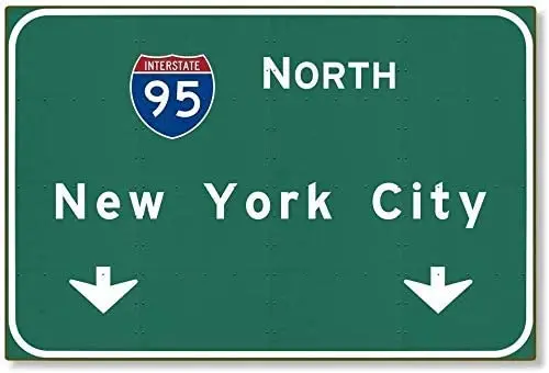 

Жестяной знак Lplpol, американский, прошлое, I 95 Interstate NYC, Нью-Йорк, ny, металлический шоссейный знак, 12x18 дюймов