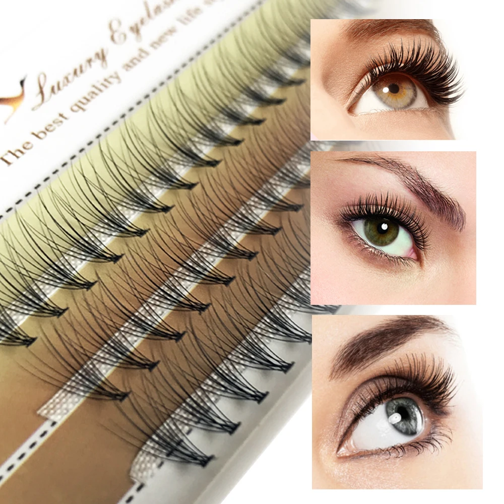 60 шт. премиум наращивание ресниц 10D индивидуальный кластер предварительно