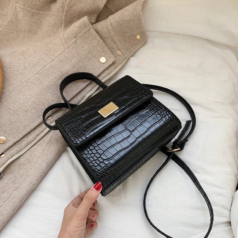 black BXX Sac/ модные осенне-зимние роскошные женские сумки дизайнерские винтажные каменные узоры небольшой квадратный пакет сумка ZE687 - Цвет: black