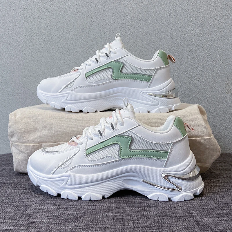 

2021 autumn new Korean style breathable thick soled running shoes student casual sports shoes female fashion daddy shoes