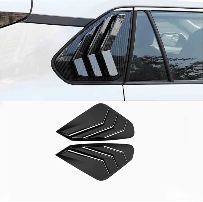 

Черное углеродное волокно 1/4 четверть автомобильное боковое окно овальное покрытие пять слотов открытый жалюзи крышка вентиляция подходит...