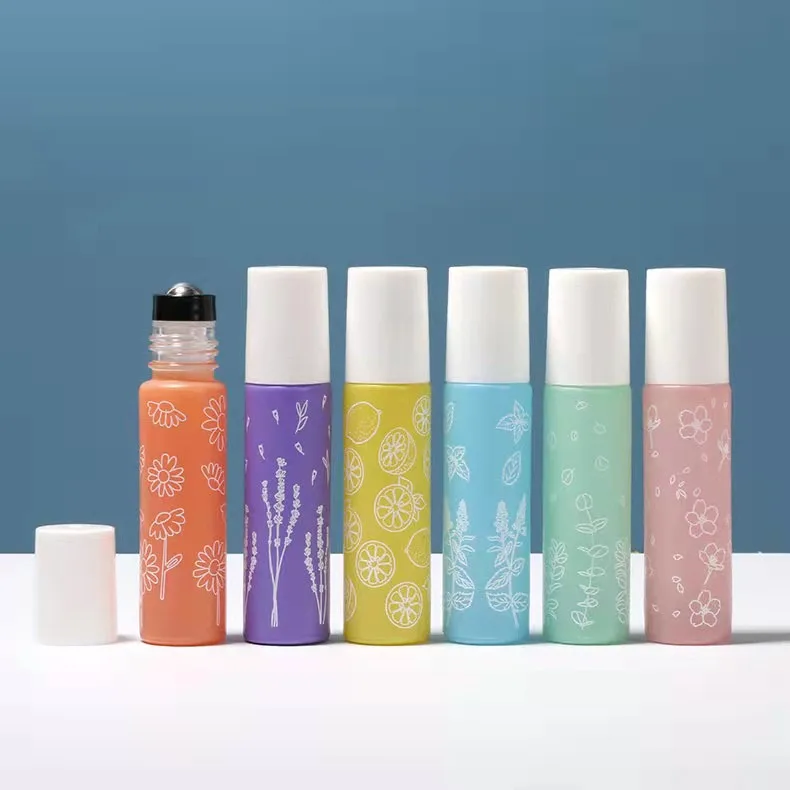 

Doterra Perfume Roller Vial Essential Oil Empty Blue Pink Yellow Orange Purple Green Jars 10ml Roll-On Sample Glass Bottles