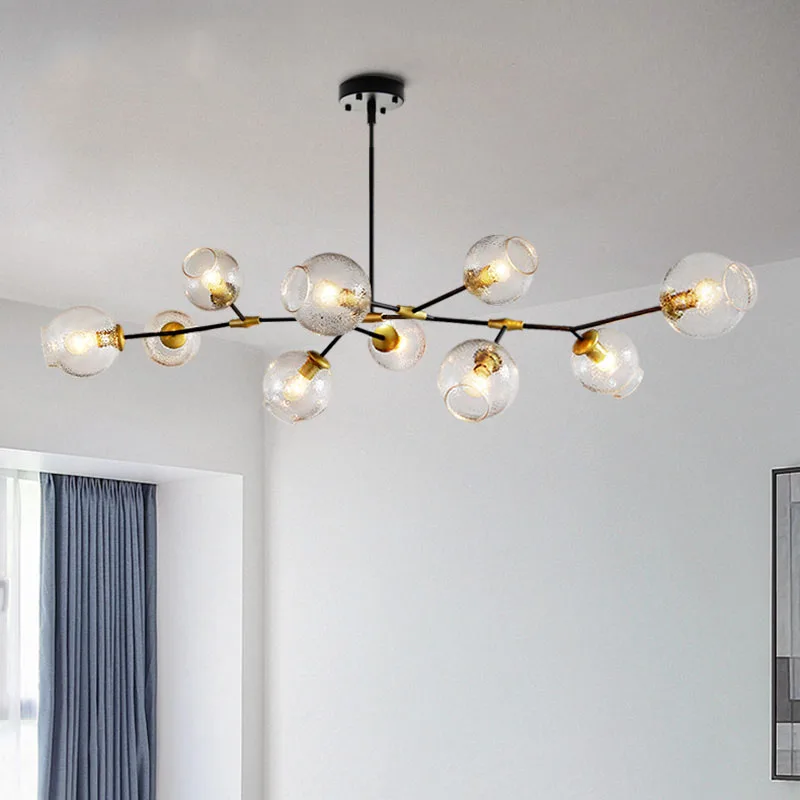 Светодиодная люстра в скандинавском стиле стеклянный потолочный светильник с