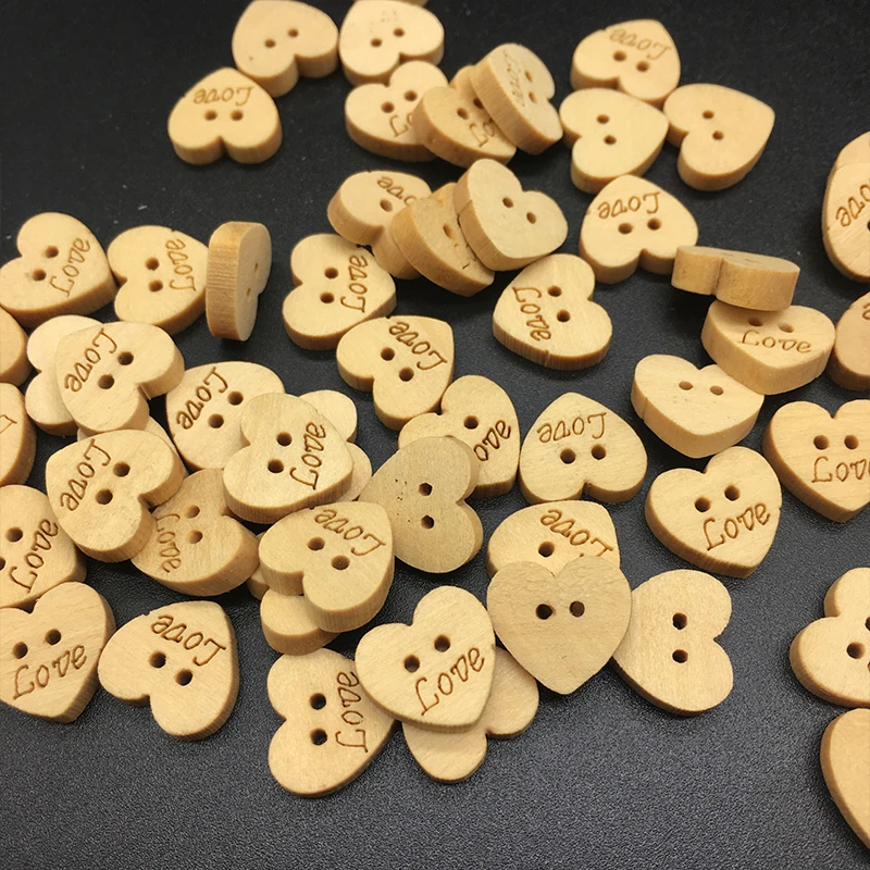 Модные натуральные любовь Швейные Кнопки 20 шт./лот сердце деревянные пуговицы в