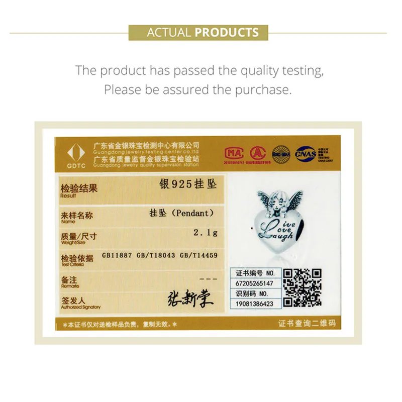 

INBEAUT Cute angel real 925 sterling silver DIY heart beads fit brand original bracelet or necklace fashion woman jewelry