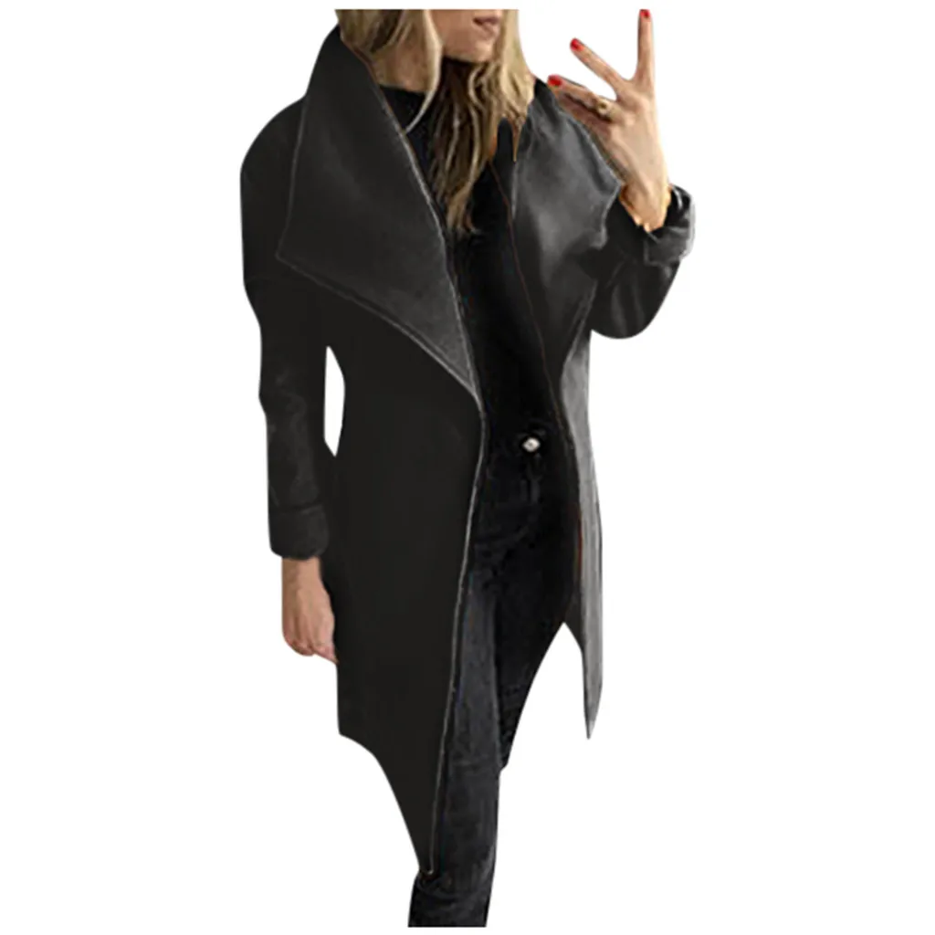 Женская зимняя открытая накидка повседневное пальто Блузка кимоно куртка