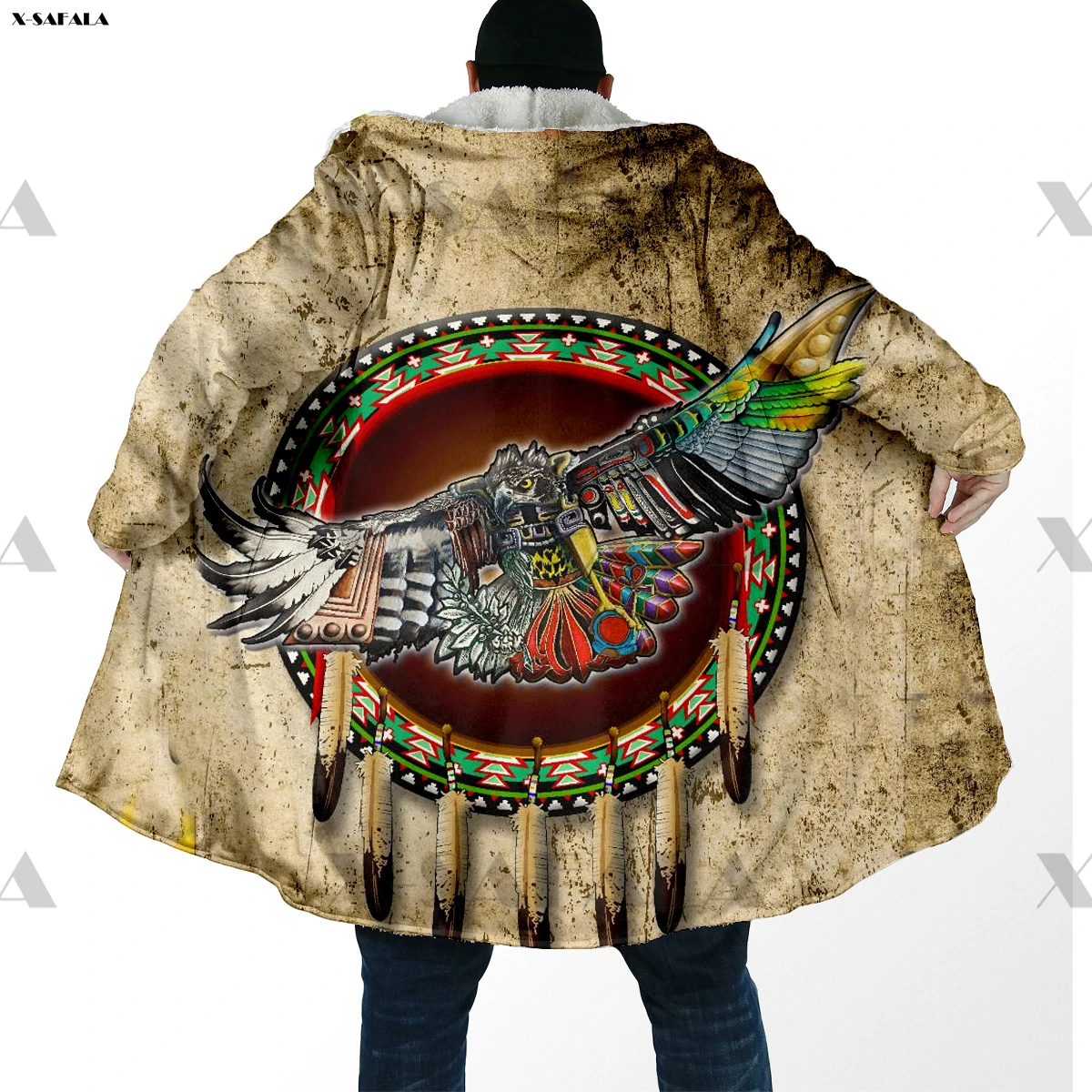 Капюшон с длинным меховым воротником и капюшоном на флисе | Мужская одежда