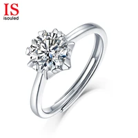 i souled brand 0 5 3ct moissanite fine jewelry snowflake ring creative trend womens size adjustable 925 sterling silver holder