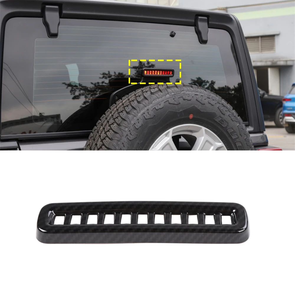 

Автомобильный высокий стоп светильник, декоративная крышка, наклейка для Jeep Wrangler JL 2018 2019, внешний аксессуар, АБС-пластик, углеродное волокно