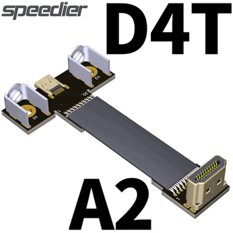 

A-D короткий HDMI-совместимый плоский кабель EMI Shield Up/Down Angle A Type-D HD Micro-HDMI кабель 2,0 2K 4K 60 Гц HDR HD V2.0b