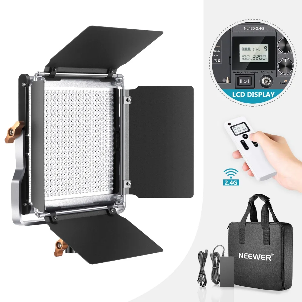 Neewer Advanced 2.4G 480 светодиодная видео лампа, двухцветная светодиодная панель