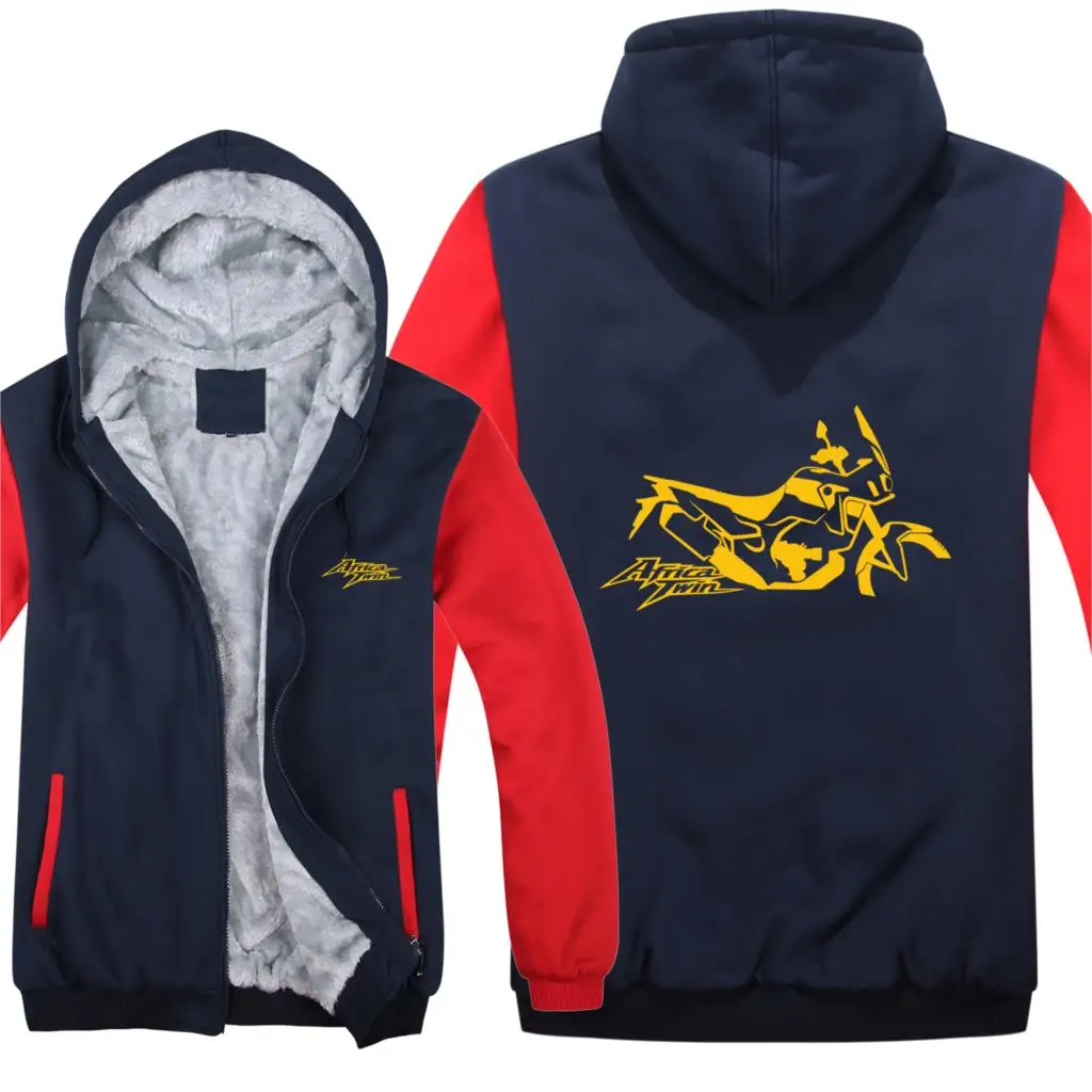 

Africa Twin Motorcycle Hoodies Men Fashion Wool Liner Jacket Africa Twin Sweatshirts Hoody